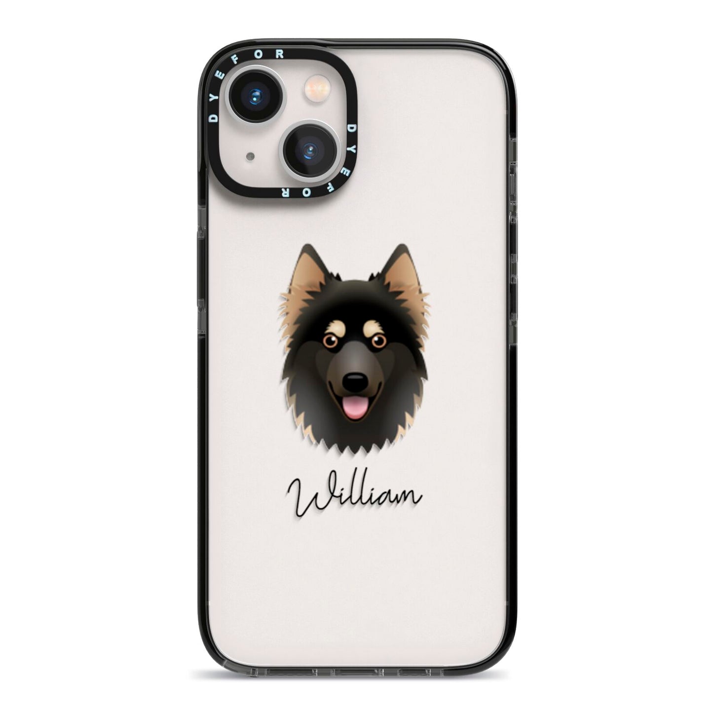 Gerberian Shepsky Personalised iPhone 13 Black Impact Case on Silver phone