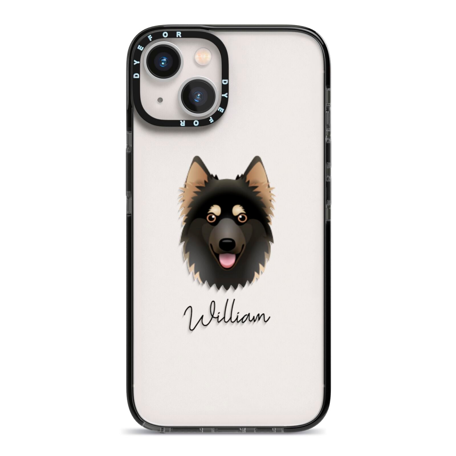 Gerberian Shepsky Personalised iPhone 13 Black Impact Case on Silver phone
