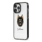 Gerberian Shepsky Personalised iPhone 13 Pro Max Black Impact Case Side Angle on Silver phone