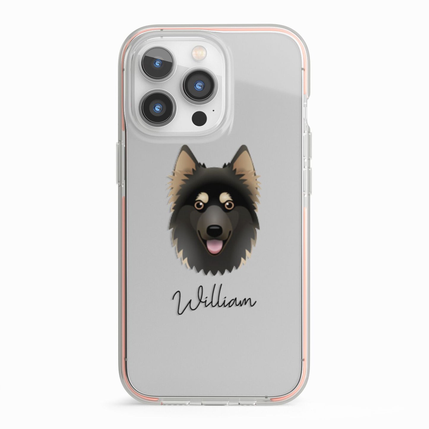 Gerberian Shepsky Personalised iPhone 13 Pro TPU Impact Case with Pink Edges