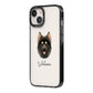 Gerberian Shepsky Personalised iPhone 14 Black Impact Case Side Angle on Silver phone