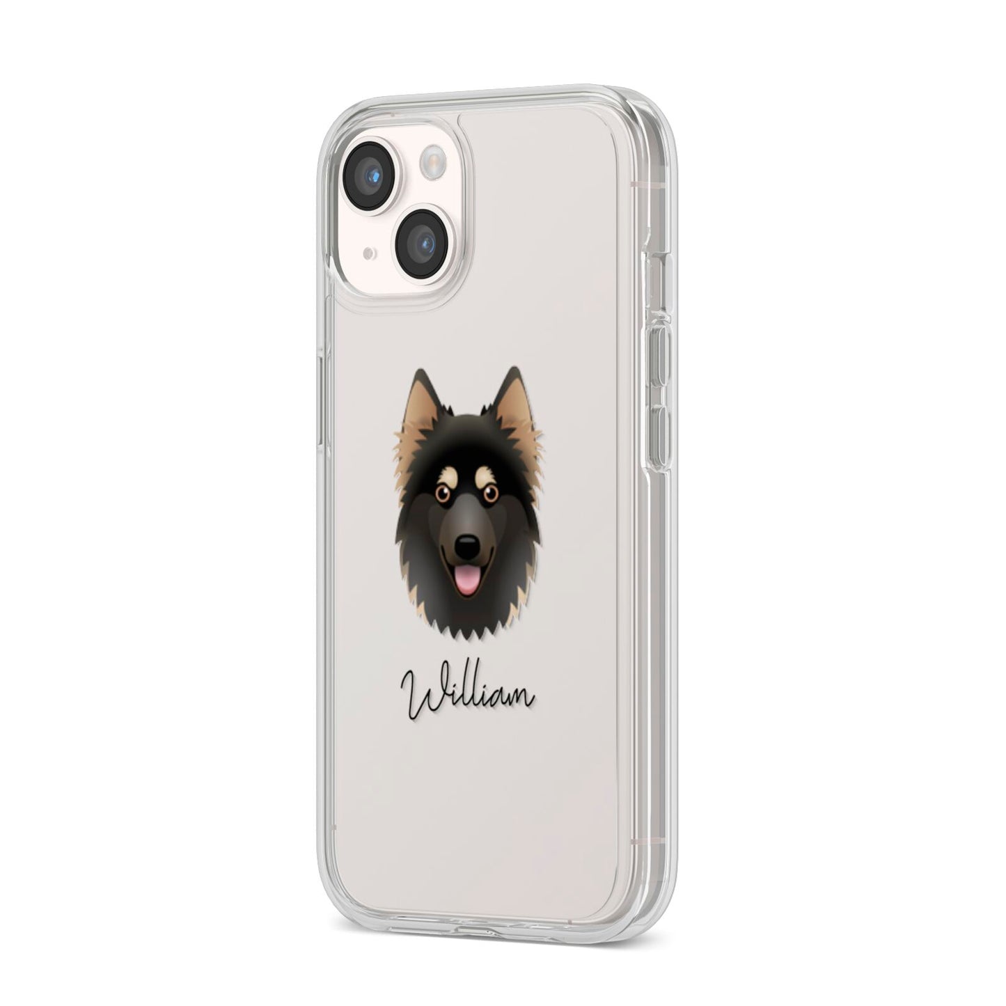 Gerberian Shepsky Personalised iPhone 14 Clear Tough Case Starlight Angled Image