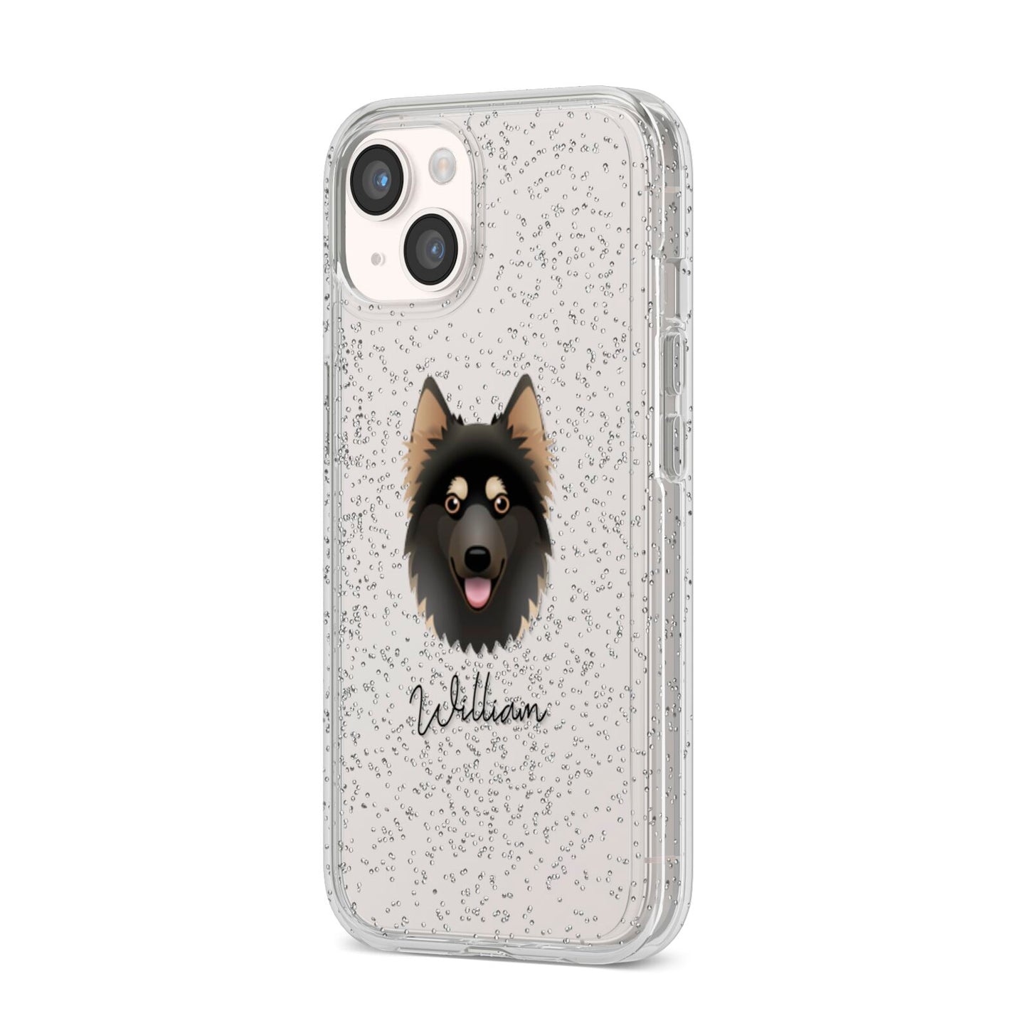 Gerberian Shepsky Personalised iPhone 14 Glitter Tough Case Starlight Angled Image