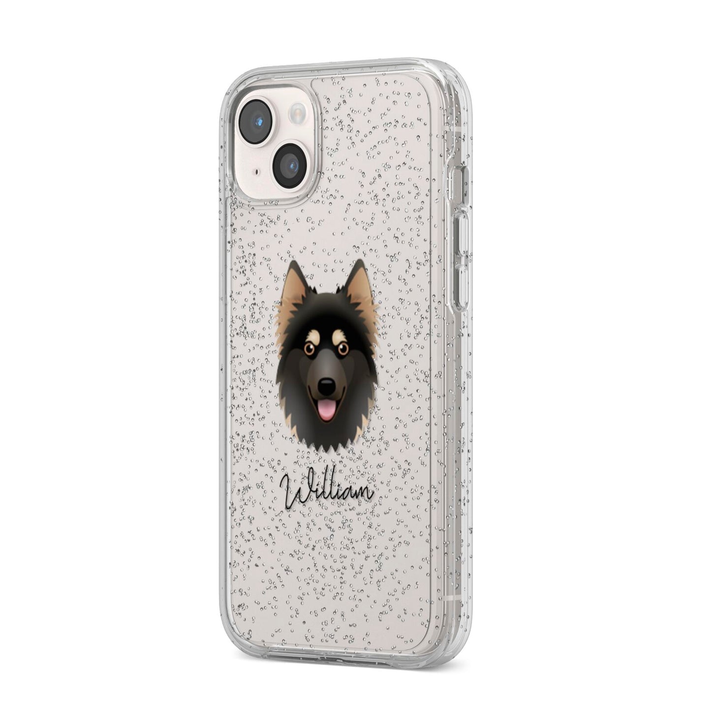 Gerberian Shepsky Personalised iPhone 14 Plus Glitter Tough Case Starlight Angled Image