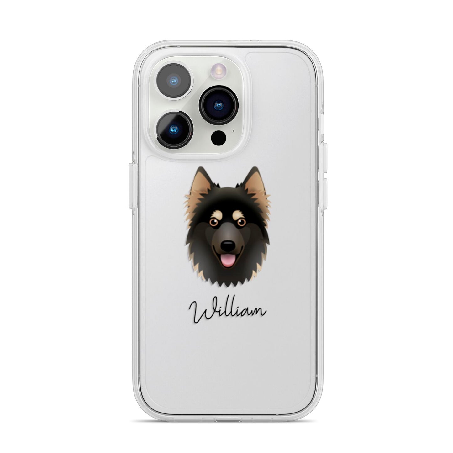Gerberian Shepsky Personalised iPhone 14 Pro Clear Tough Case Silver