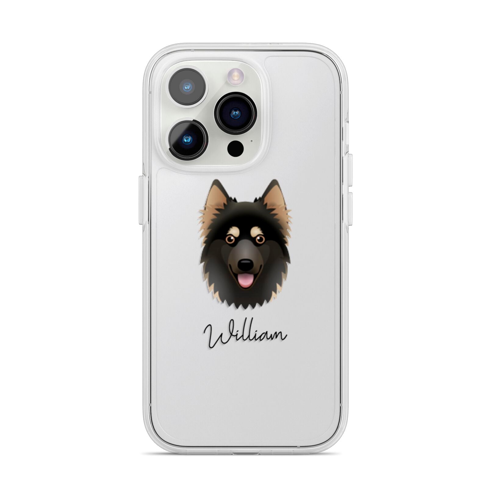 Gerberian Shepsky Personalised iPhone 14 Pro Clear Tough Case Silver