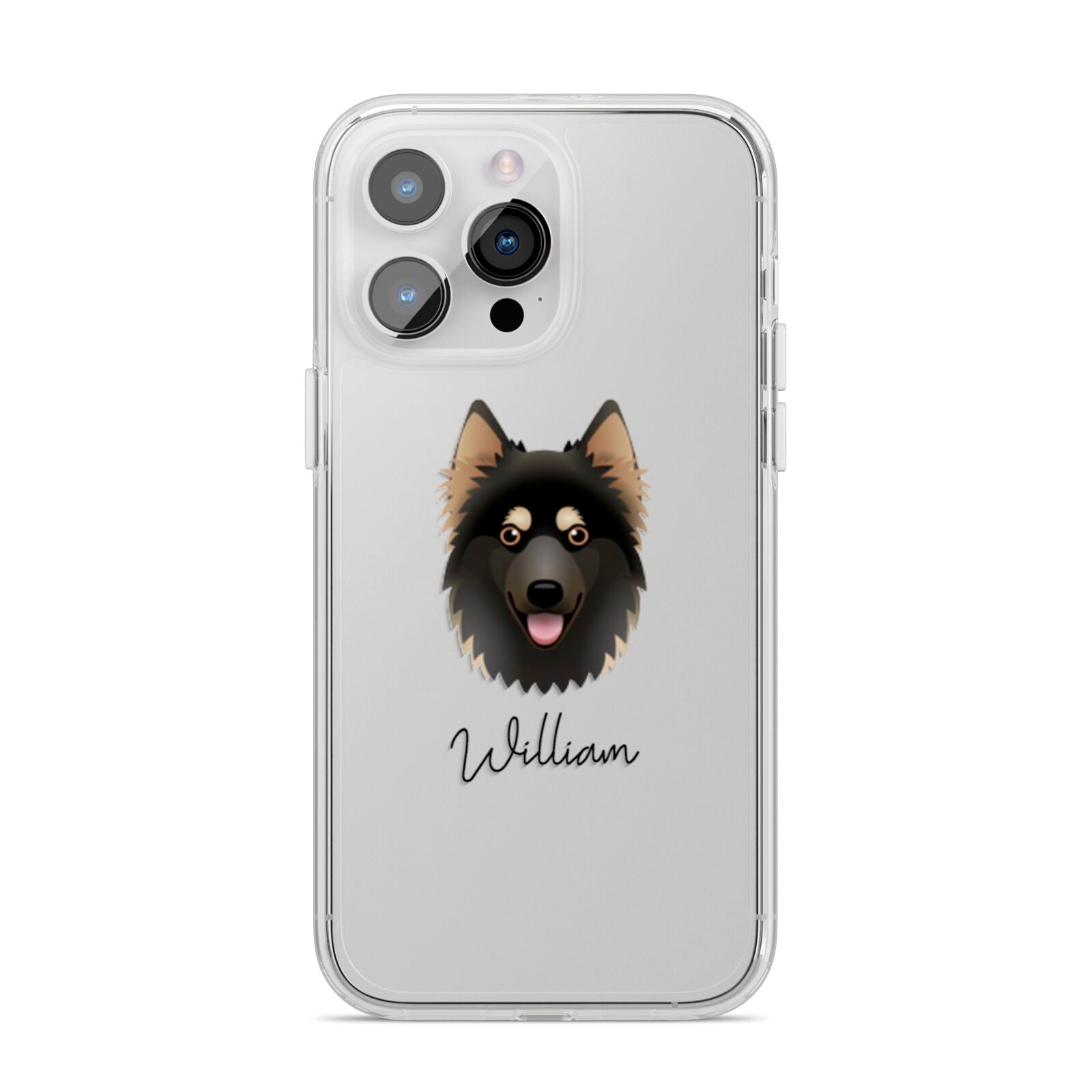 Gerberian Shepsky Personalised iPhone 14 Pro Max Clear Tough Case Silver