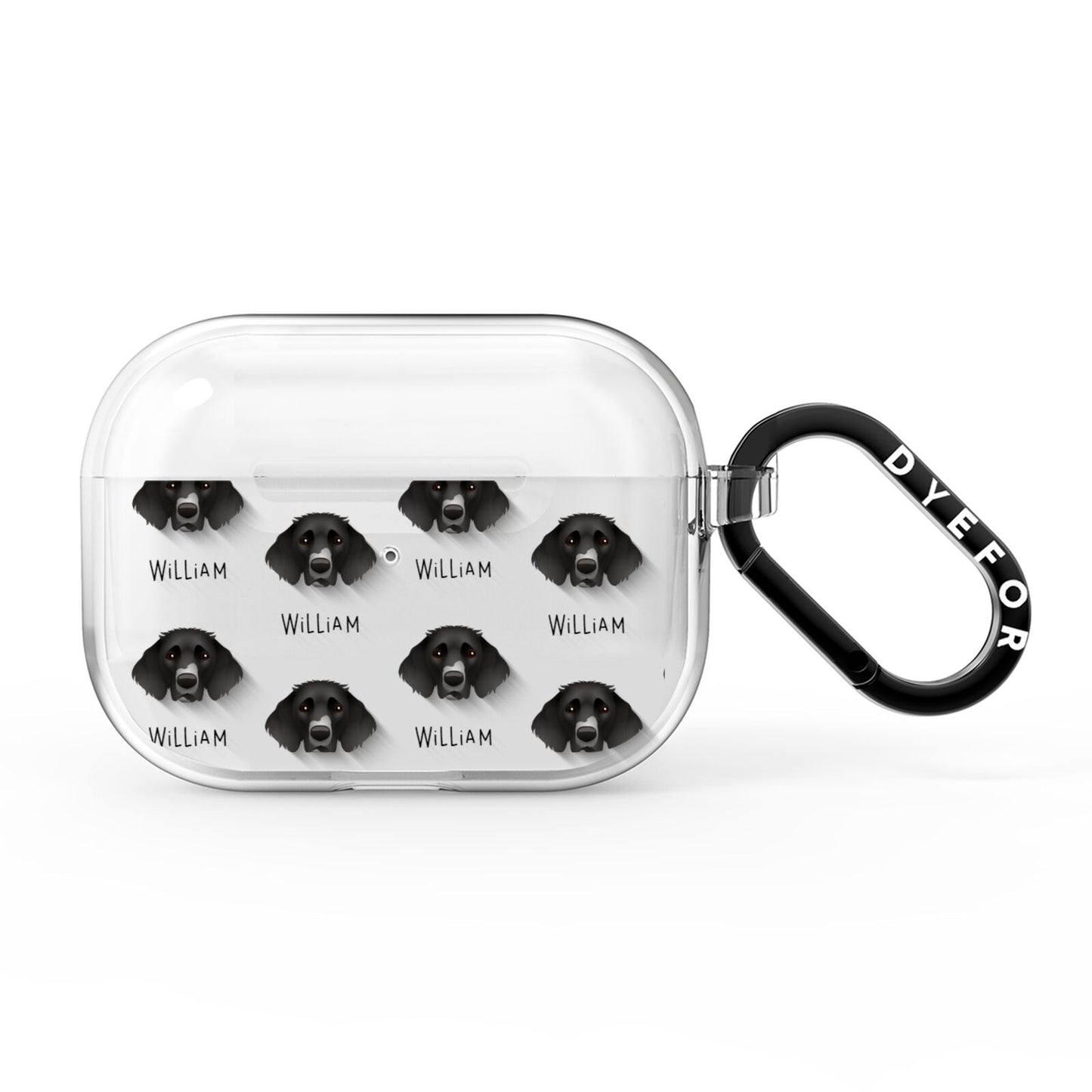 German Longhaired Pointer Icon with Name AirPods Pro Clear Case