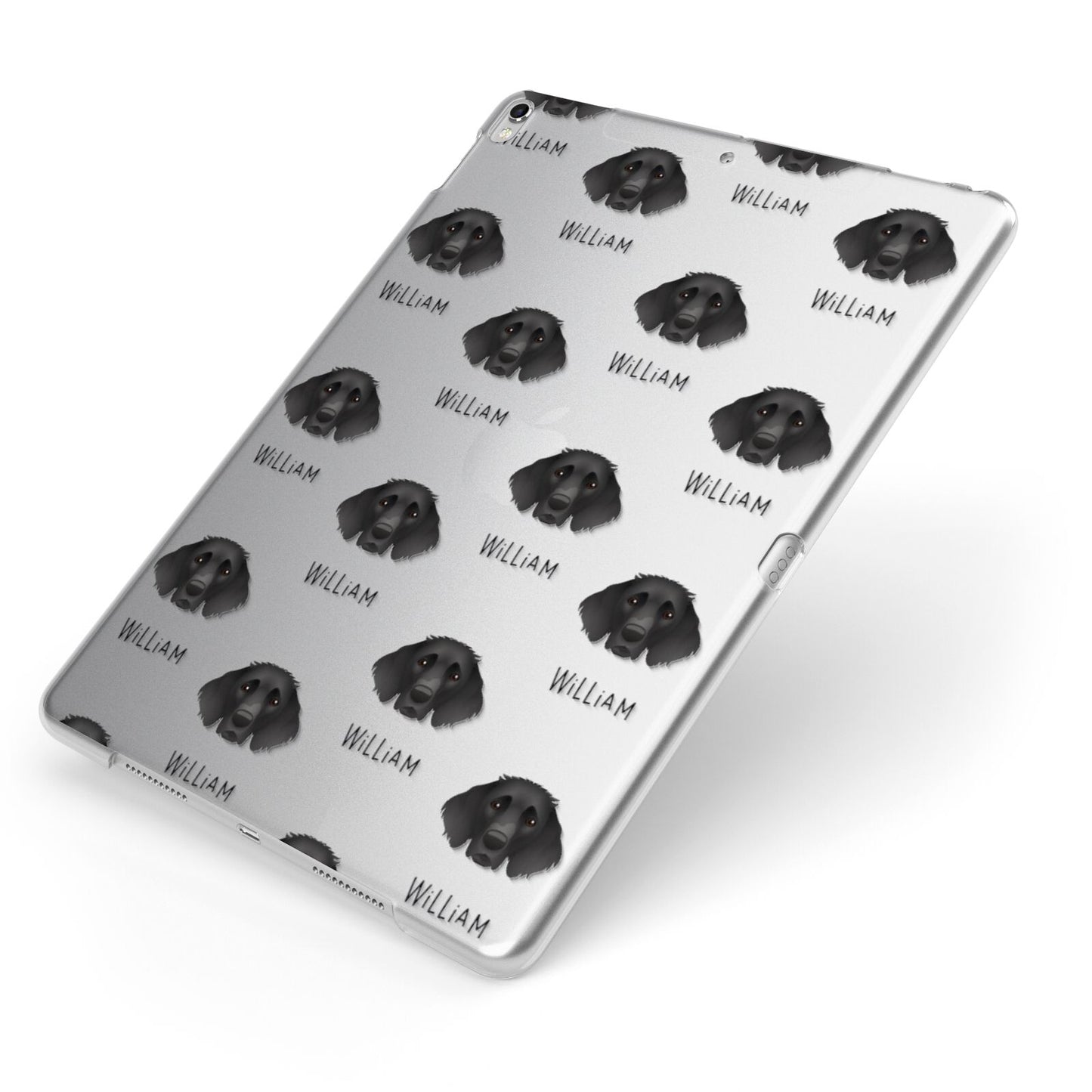 German Longhaired Pointer Icon with Name Apple iPad Case on Silver iPad Side View