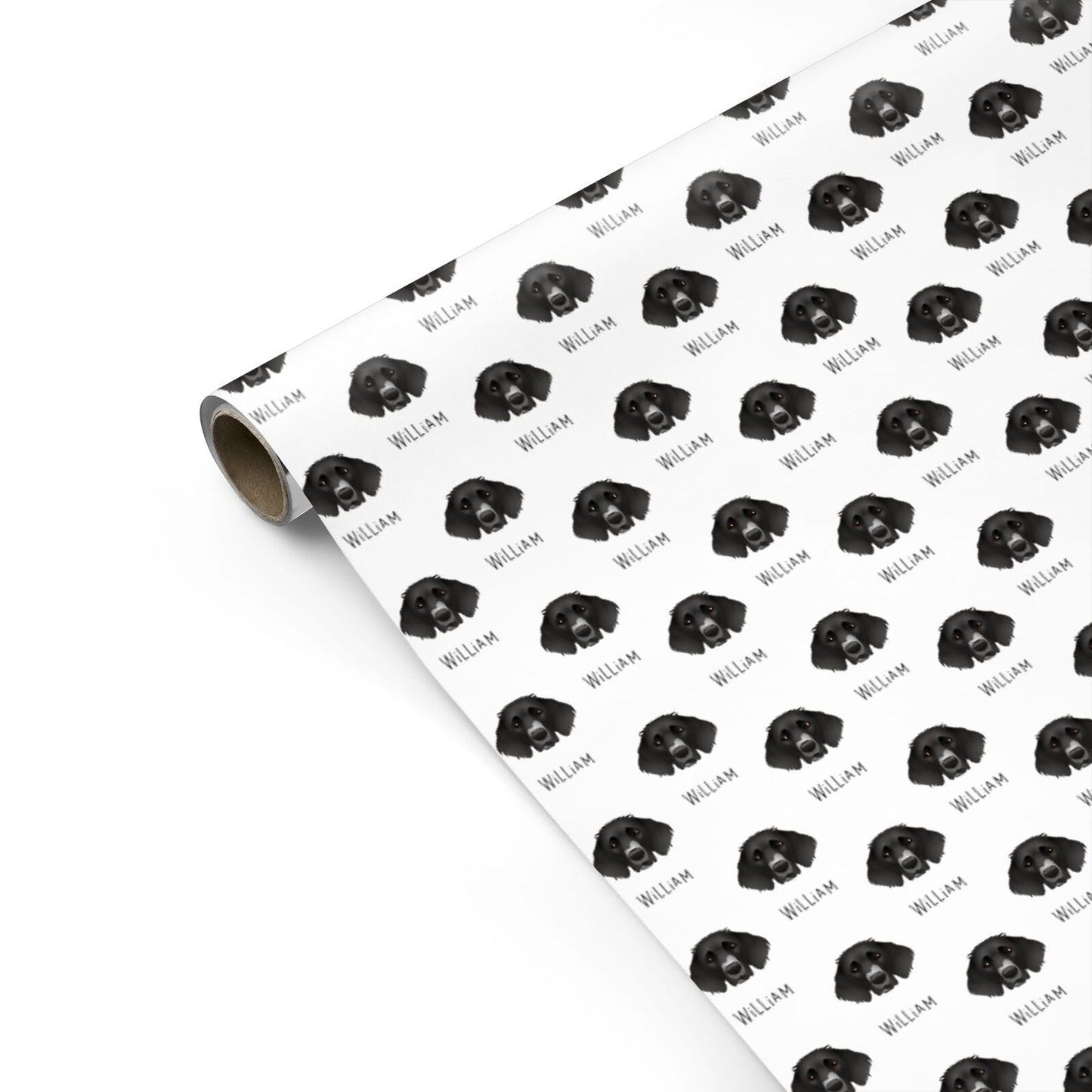 German Longhaired Pointer Icon with Name Personalised Gift Wrap