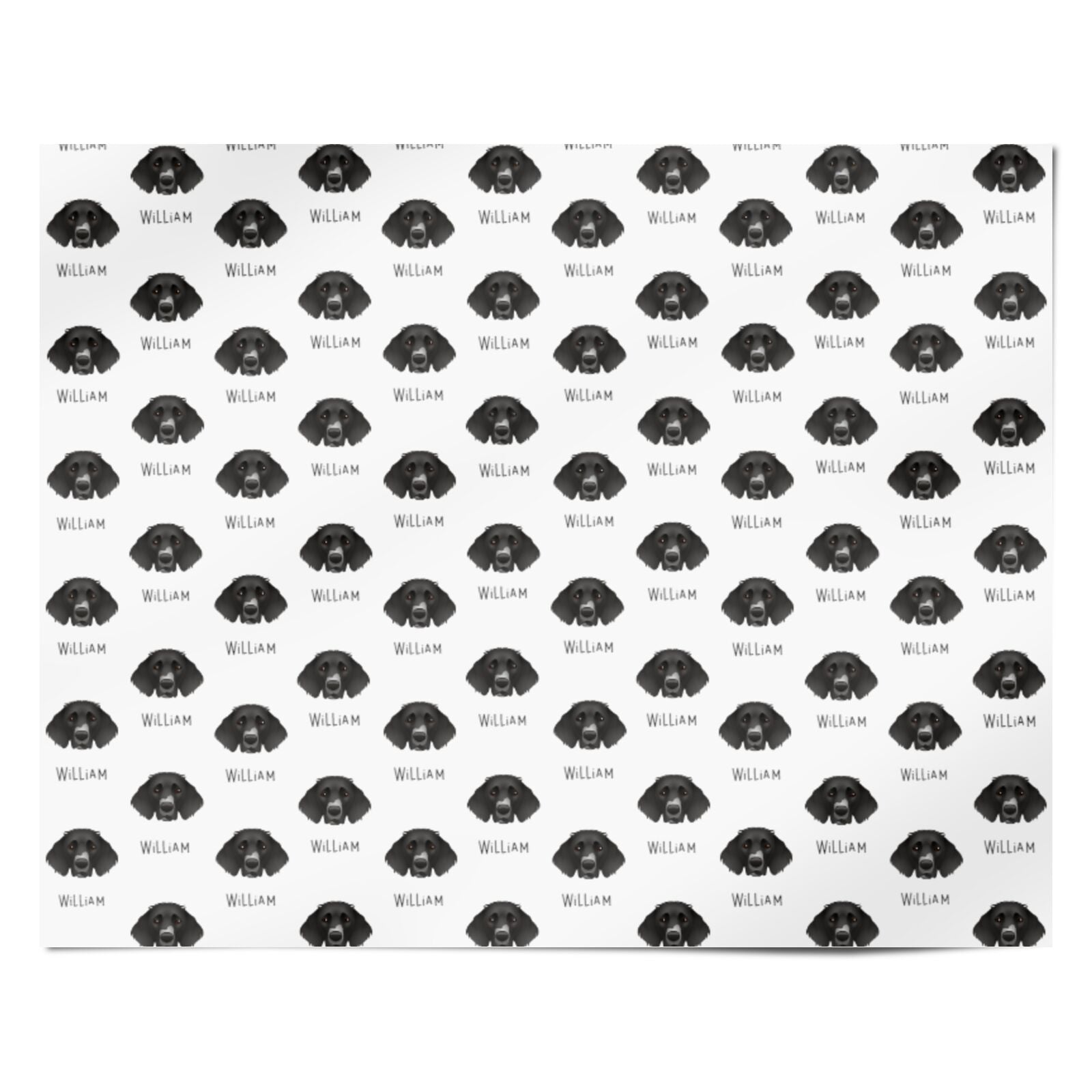 German Longhaired Pointer Icon with Name Personalised Wrapping Paper Alternative
