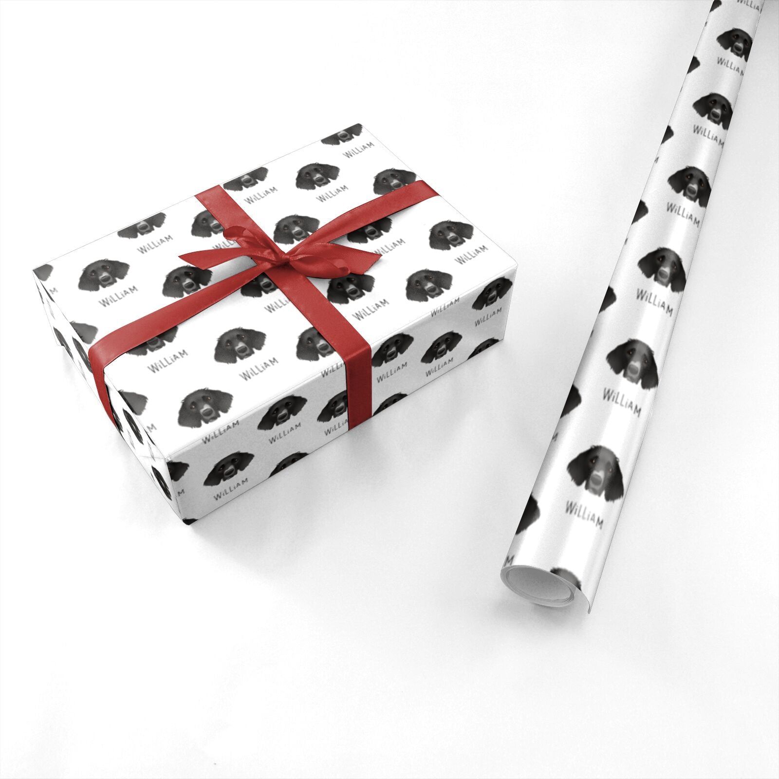 German Longhaired Pointer Icon with Name Personalised Wrapping Paper