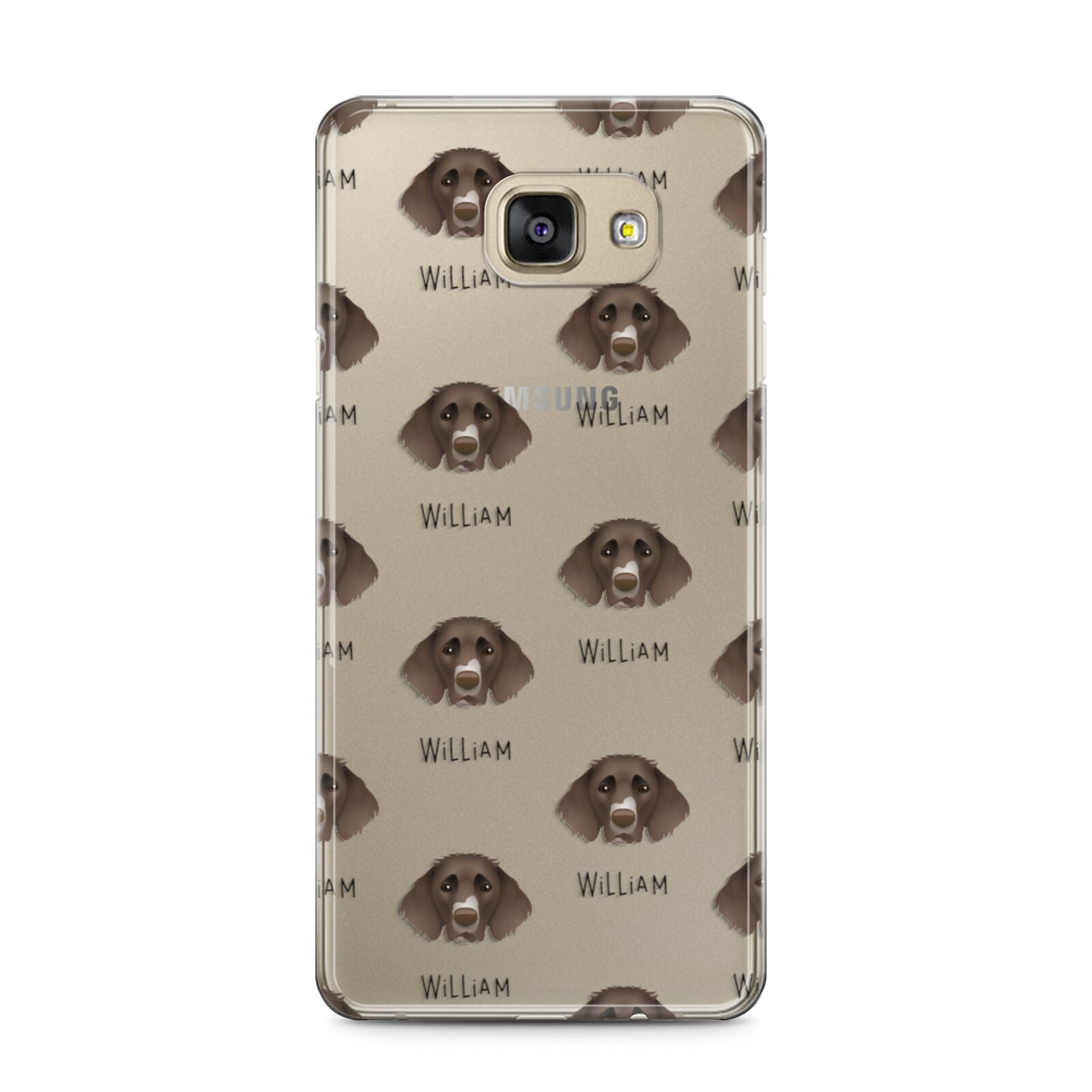 German Longhaired Pointer Icon with Name Samsung Galaxy A5 2016 Case on gold phone