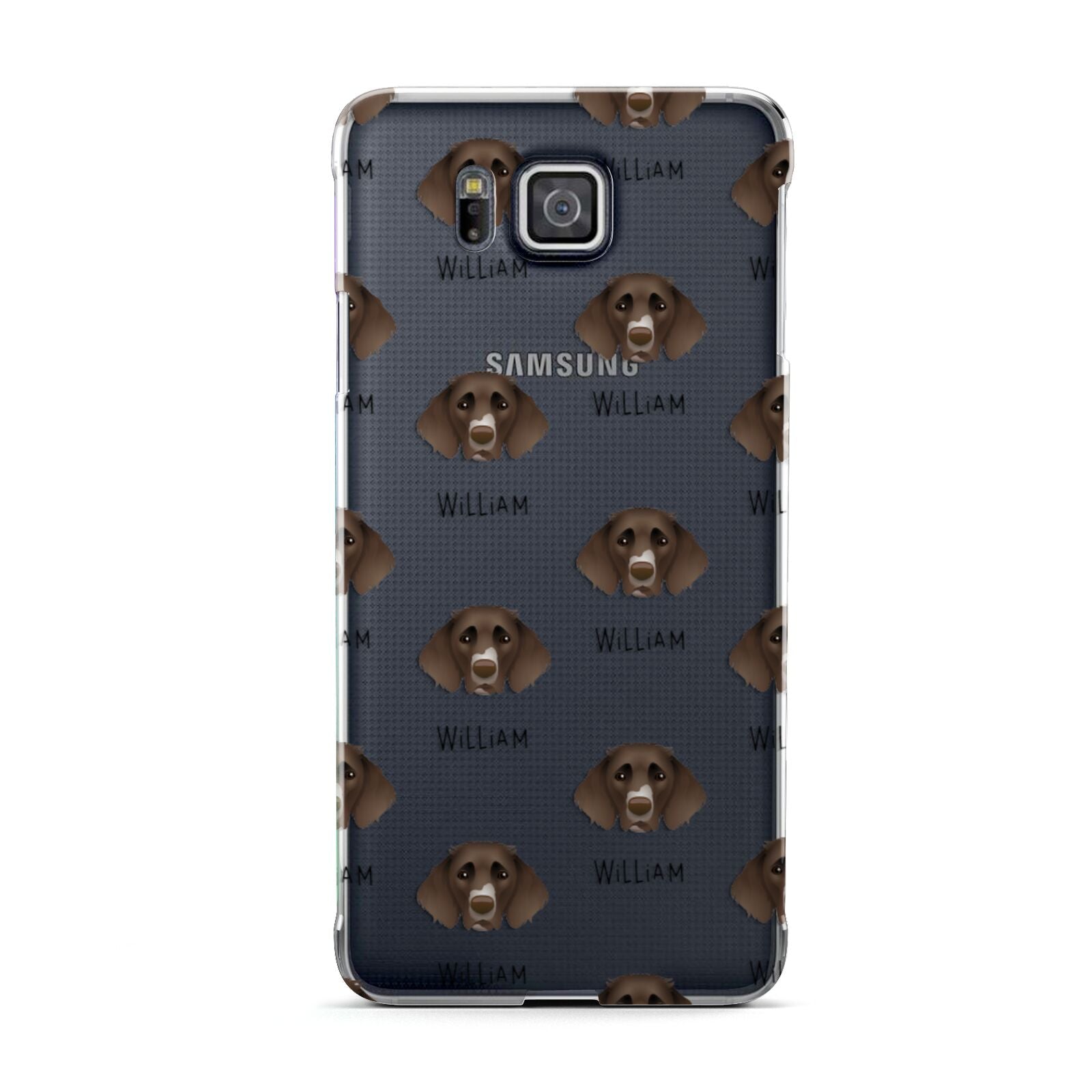 German Longhaired Pointer Icon with Name Samsung Galaxy Alpha Case