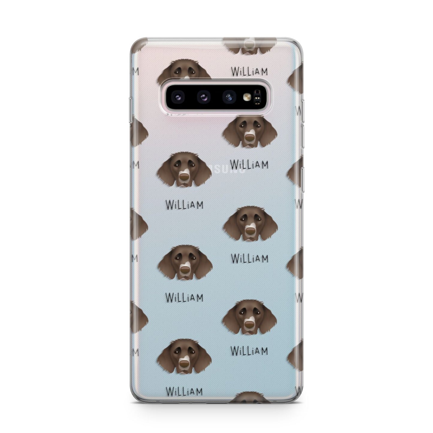 German Longhaired Pointer Icon with Name Samsung Galaxy S10 Plus Case