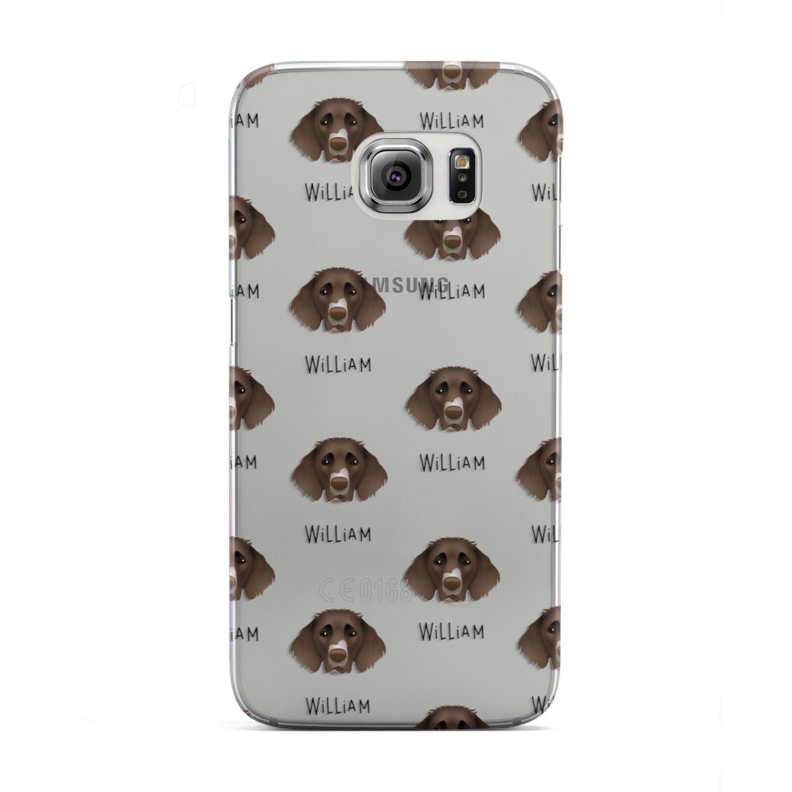 German Longhaired Pointer Icon with Name Samsung Galaxy S6 Edge Case