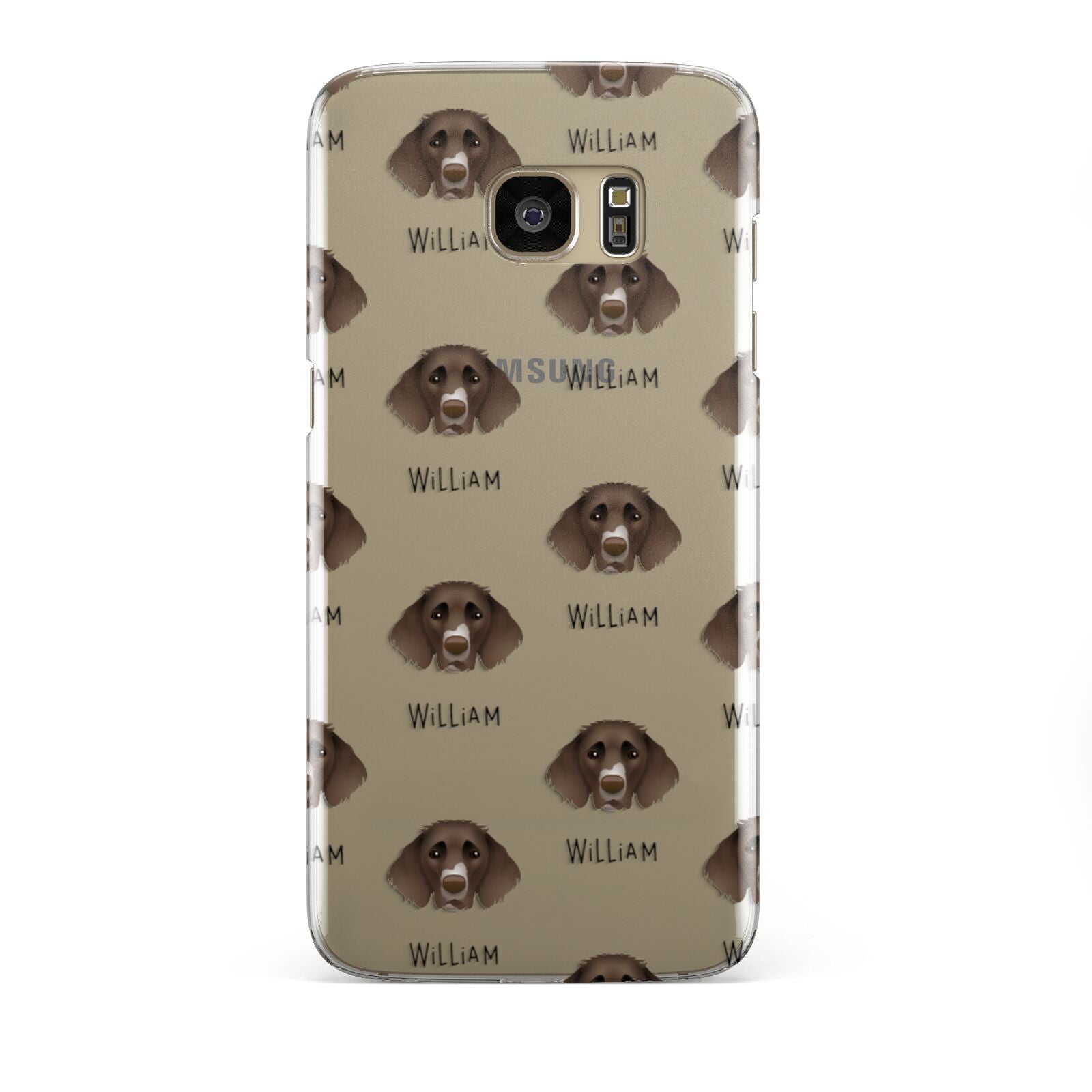 German Longhaired Pointer Icon with Name Samsung Galaxy S7 Edge Case