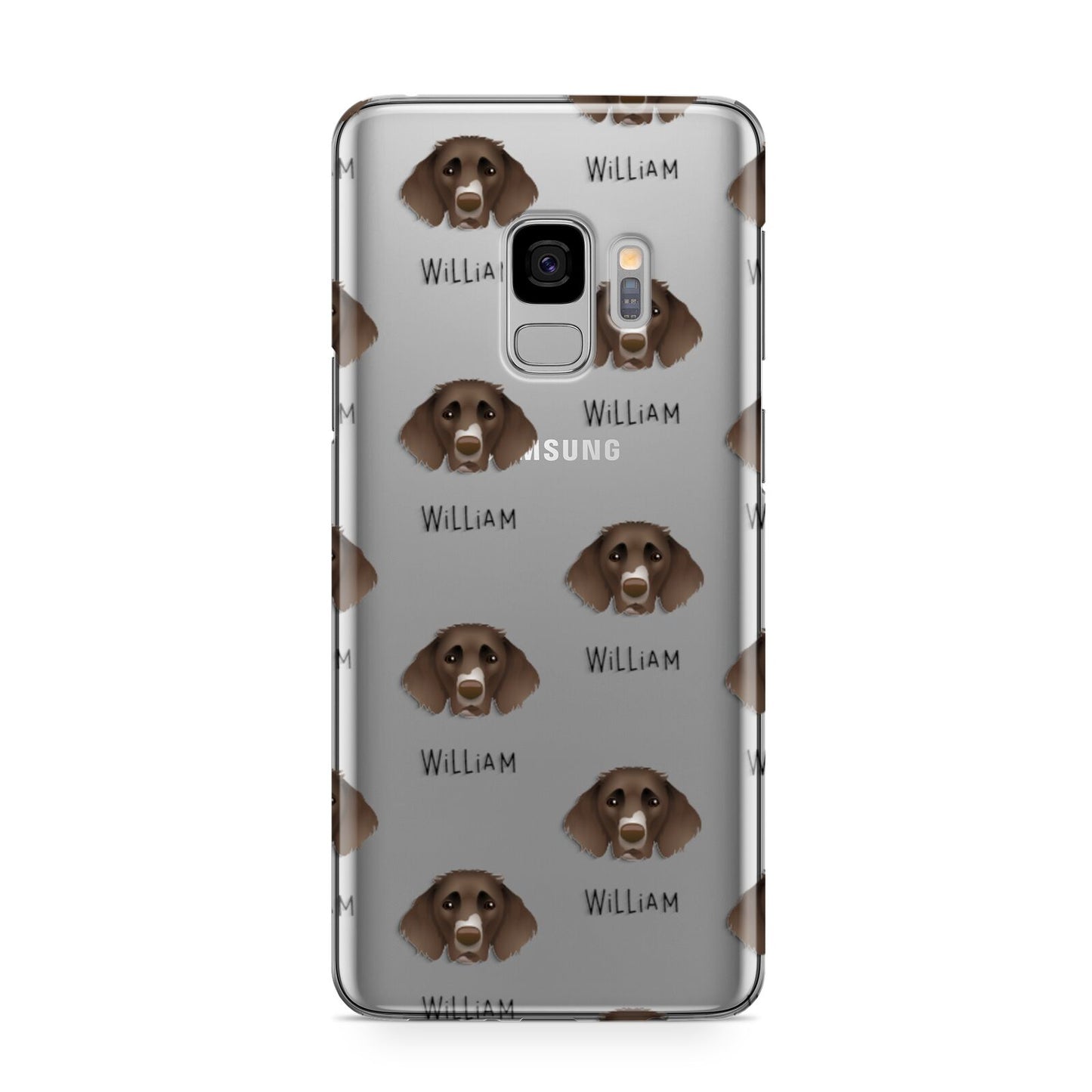 German Longhaired Pointer Icon with Name Samsung Galaxy S9 Case
