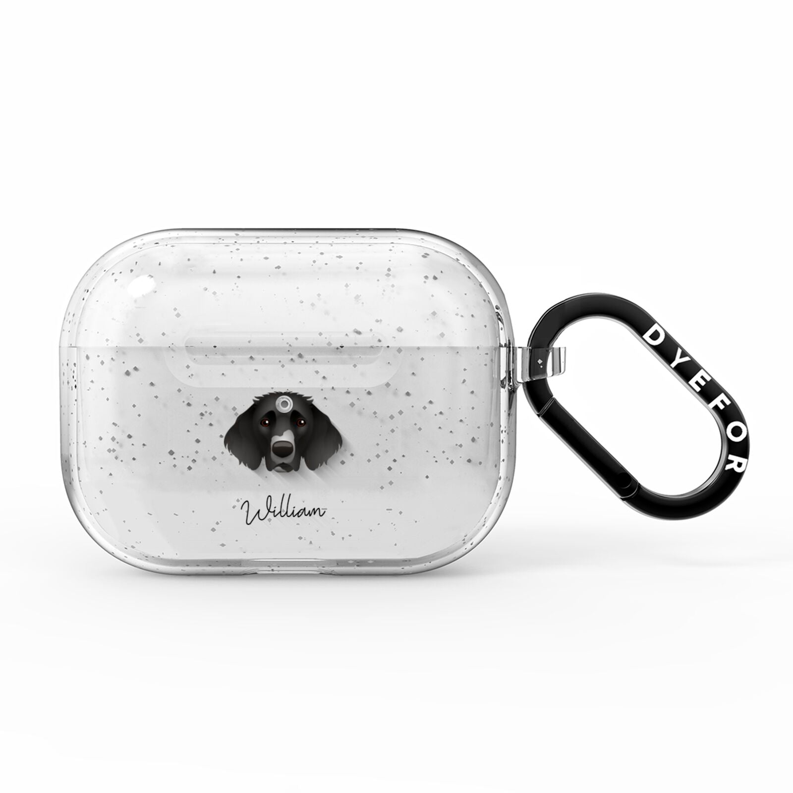German Longhaired Pointer Personalised AirPods Pro Glitter Case