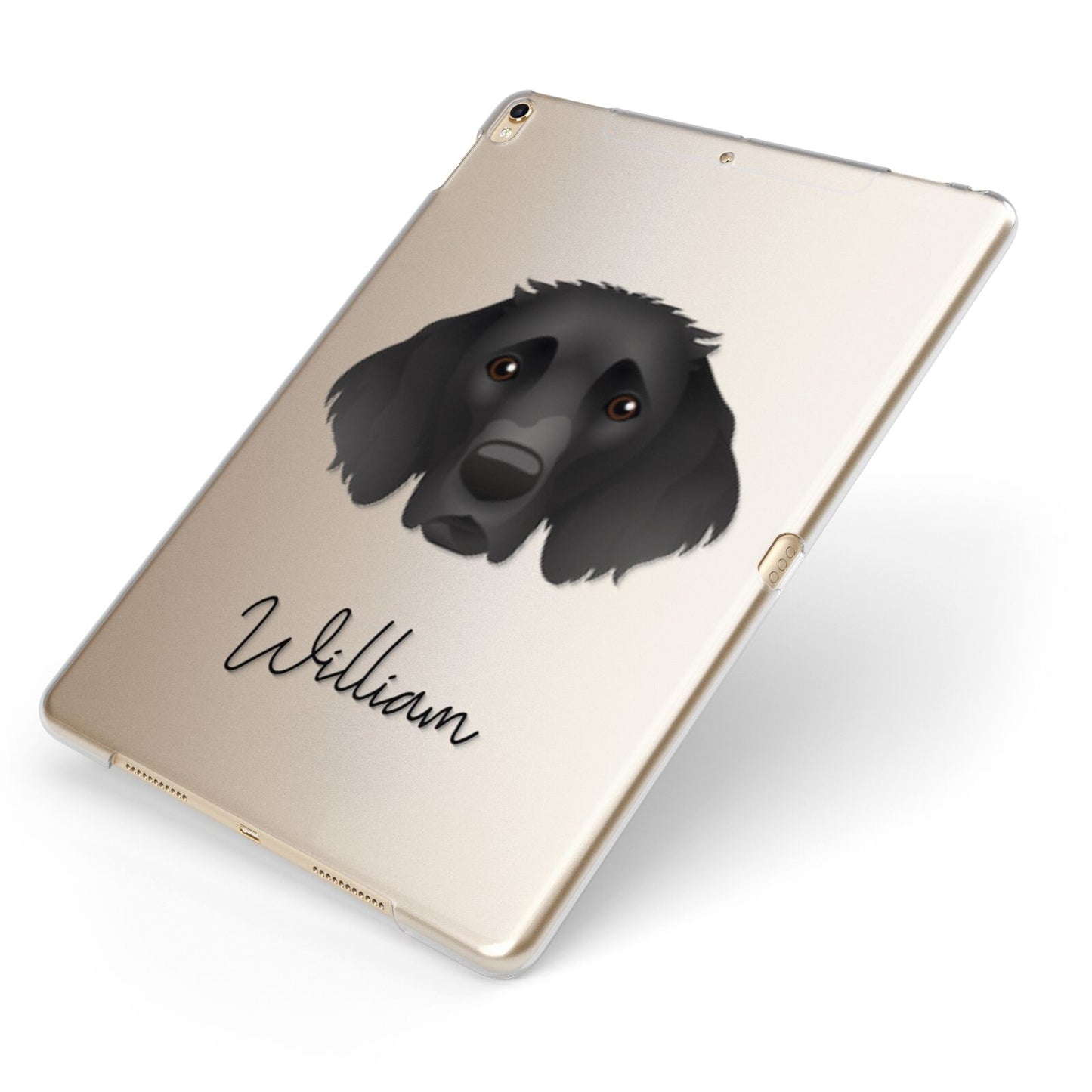 German Longhaired Pointer Personalised Apple iPad Case on Gold iPad Side View