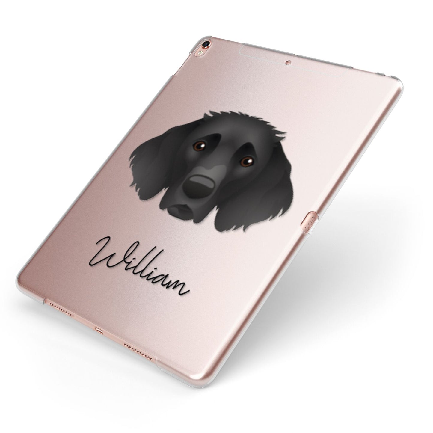 German Longhaired Pointer Personalised Apple iPad Case on Rose Gold iPad Side View