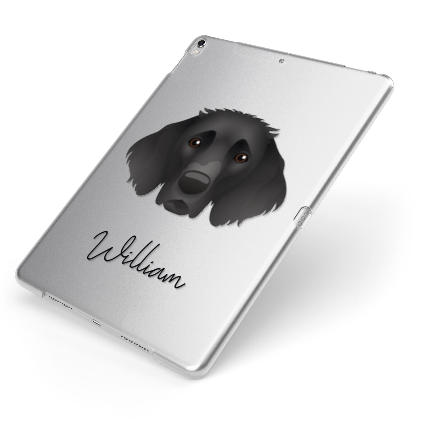 German Longhaired Pointer Personalised Apple iPad Case on Silver iPad Side View