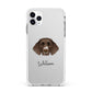 German Longhaired Pointer Personalised Apple iPhone 11 Pro Max in Silver with White Impact Case