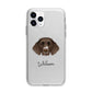 German Longhaired Pointer Personalised Apple iPhone 11 Pro in Silver with Bumper Case