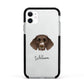 German Longhaired Pointer Personalised Apple iPhone 11 in White with Black Impact Case