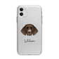 German Longhaired Pointer Personalised Apple iPhone 11 in White with Bumper Case