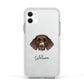 German Longhaired Pointer Personalised Apple iPhone 11 in White with White Impact Case