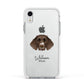 German Longhaired Pointer Personalised Apple iPhone XR Impact Case White Edge on Silver Phone