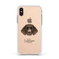 German Longhaired Pointer Personalised Apple iPhone Xs Impact Case White Edge on Gold Phone