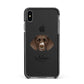 German Longhaired Pointer Personalised Apple iPhone Xs Max Impact Case Black Edge on Black Phone