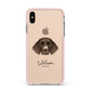 German Longhaired Pointer Personalised Apple iPhone Xs Max Impact Case Pink Edge on Gold Phone