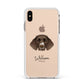 German Longhaired Pointer Personalised Apple iPhone Xs Max Impact Case White Edge on Gold Phone