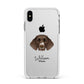 German Longhaired Pointer Personalised Apple iPhone Xs Max Impact Case White Edge on Silver Phone