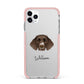 German Longhaired Pointer Personalised iPhone 11 Pro Max Impact Pink Edge Case