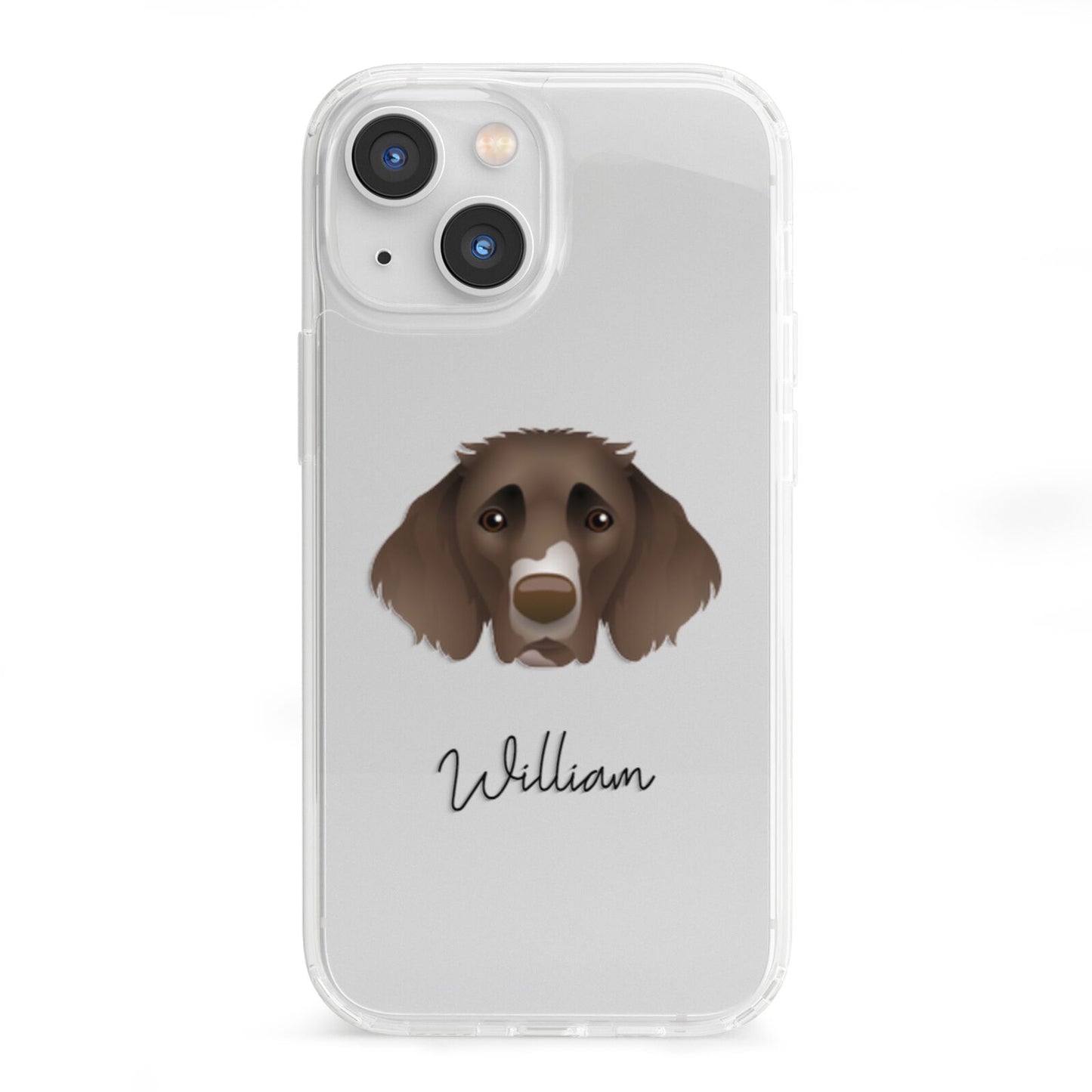 German Longhaired Pointer Personalised iPhone 13 Mini Clear Bumper Case