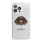 German Longhaired Pointer Personalised iPhone 13 Pro Clear Bumper Case