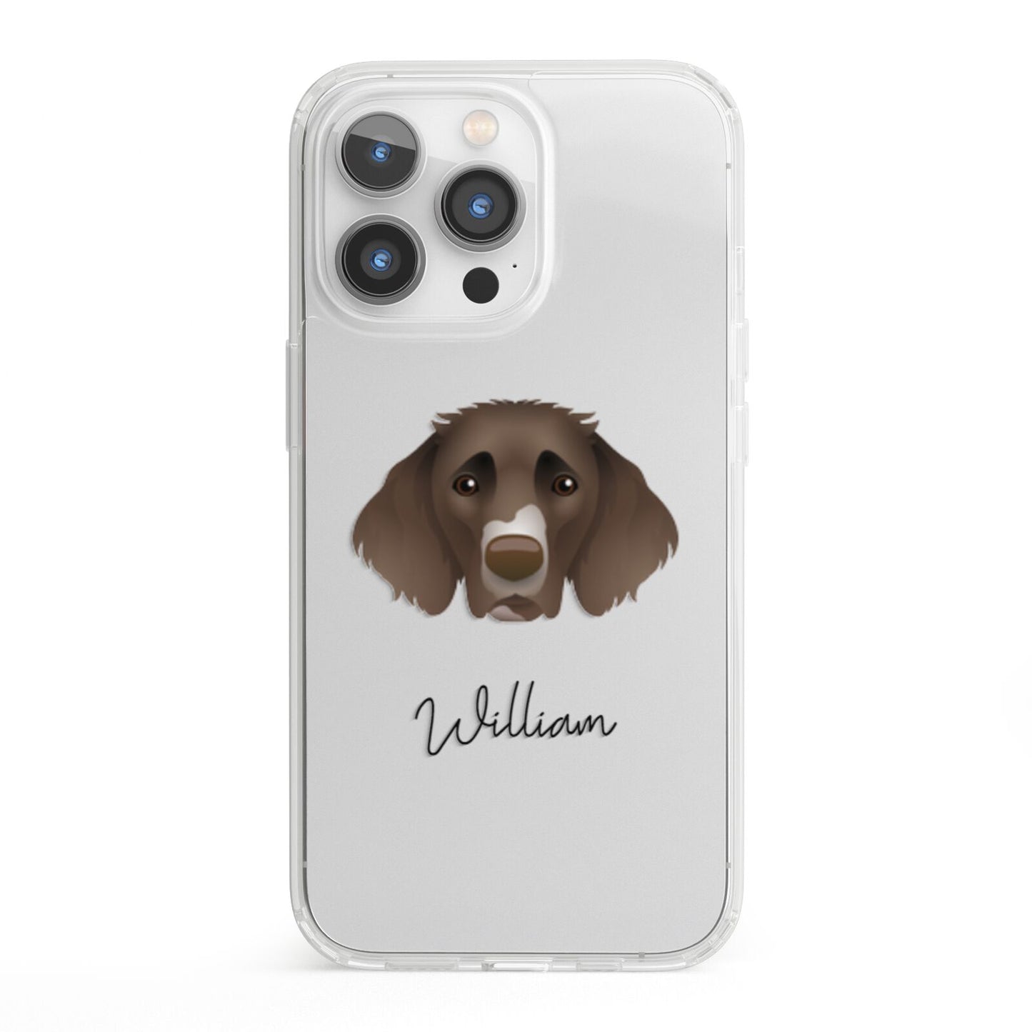 German Longhaired Pointer Personalised iPhone 13 Pro Clear Bumper Case