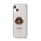 German Longhaired Pointer Personalised iPhone 14 Glitter Tough Case Starlight Angled Image