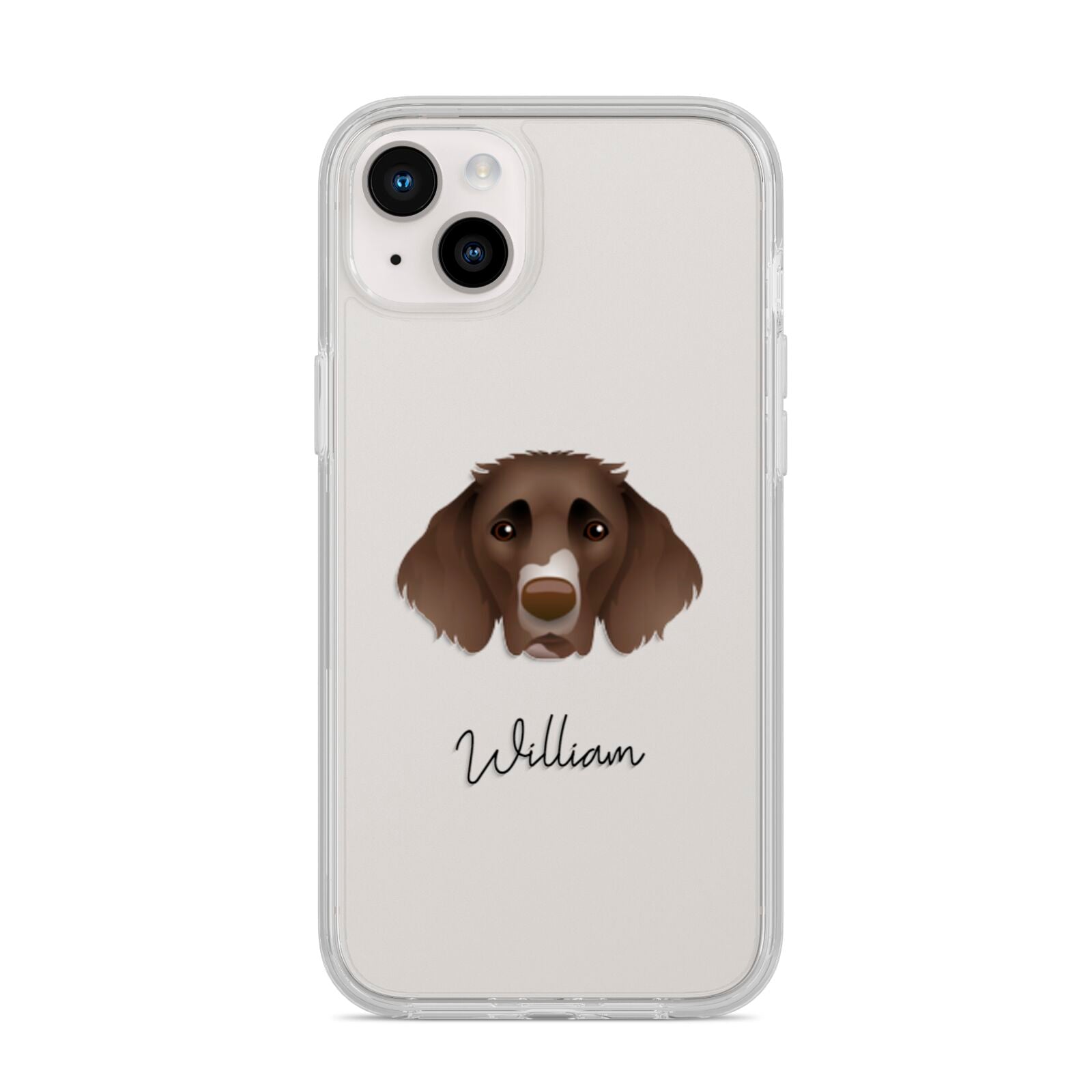 German Longhaired Pointer Personalised iPhone 14 Plus Clear Tough Case Starlight