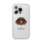 German Longhaired Pointer Personalised iPhone 14 Pro Clear Tough Case Silver