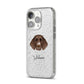 German Longhaired Pointer Personalised iPhone 14 Pro Glitter Tough Case Silver Angled Image