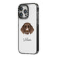 German Longhaired Pointer Personalised iPhone 14 Pro Max Black Impact Case Side Angle on Silver phone