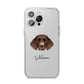 German Longhaired Pointer Personalised iPhone 14 Pro Max Clear Tough Case Silver