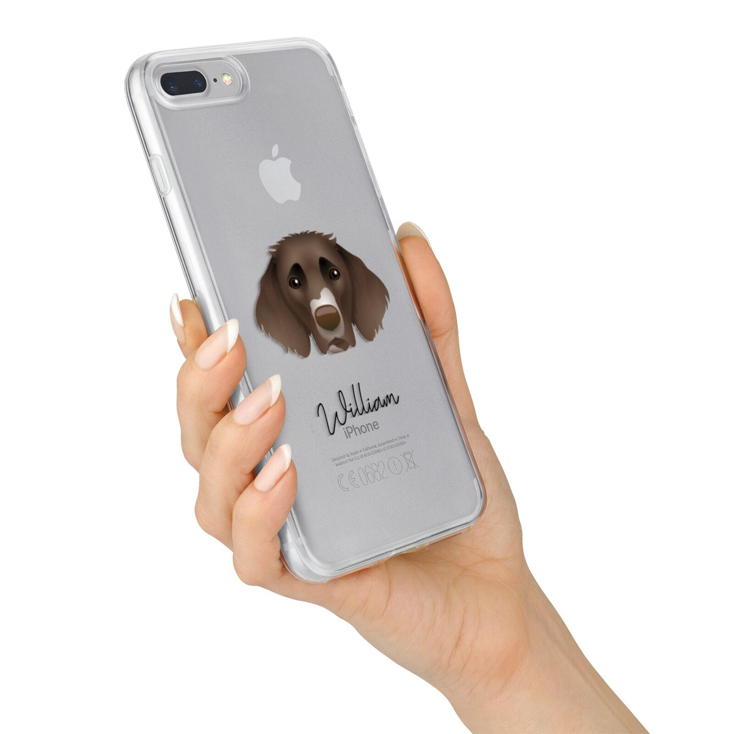 German Longhaired Pointer Personalised iPhone 7 Plus Bumper Case on Silver iPhone Alternative Image