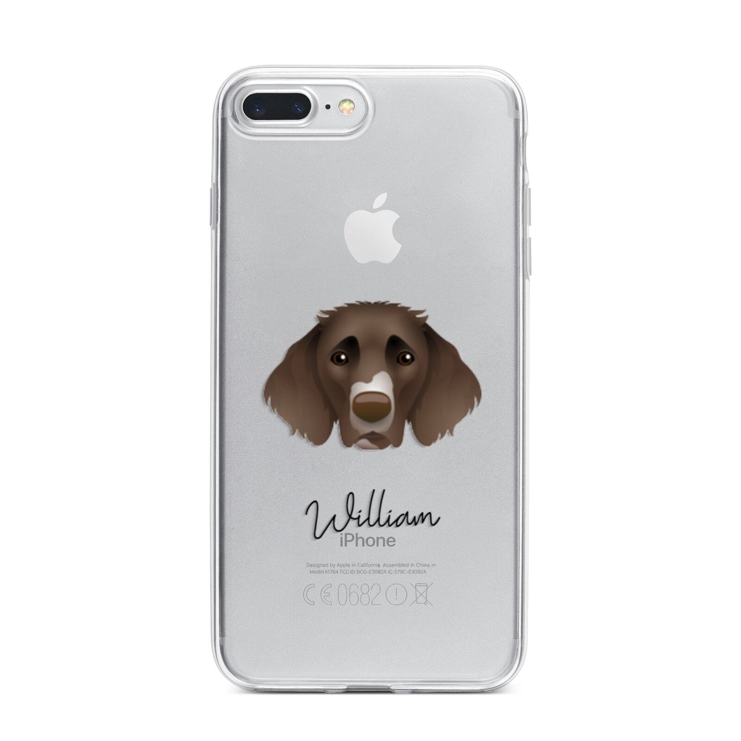 German Longhaired Pointer Personalised iPhone 7 Plus Bumper Case on Silver iPhone