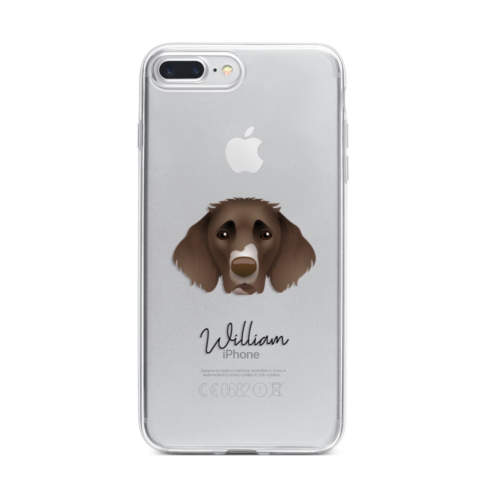 German Longhaired Pointer Personalised iPhone 7 Plus Bumper Case on Silver iPhone